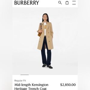 NWT Authentic Burberry Kensington Beige Heritage Trench Coat